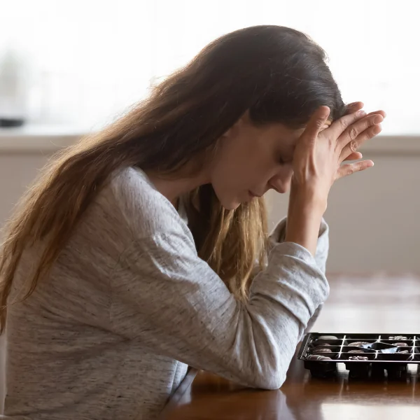 Woman experiencing generalized anxiety disorder with stress and worry