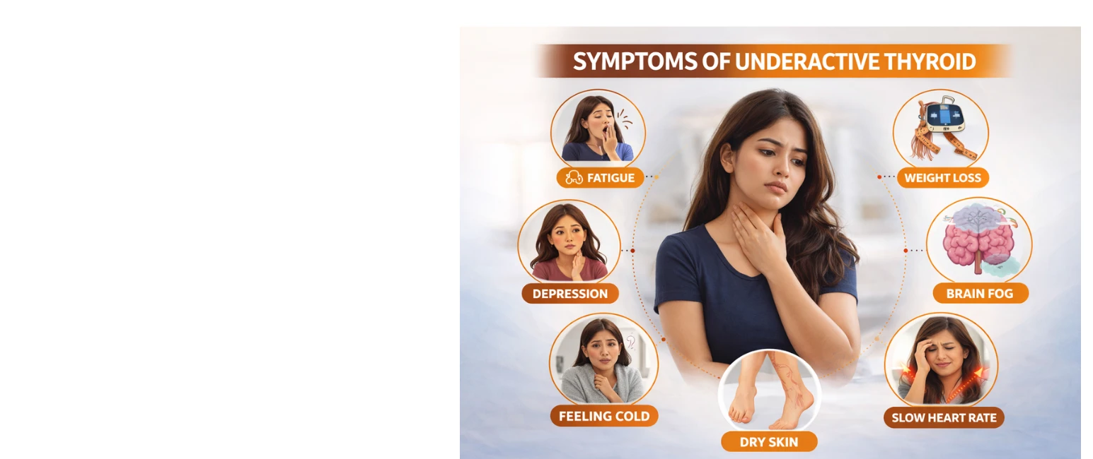 Major symptoms of hypothyroidism