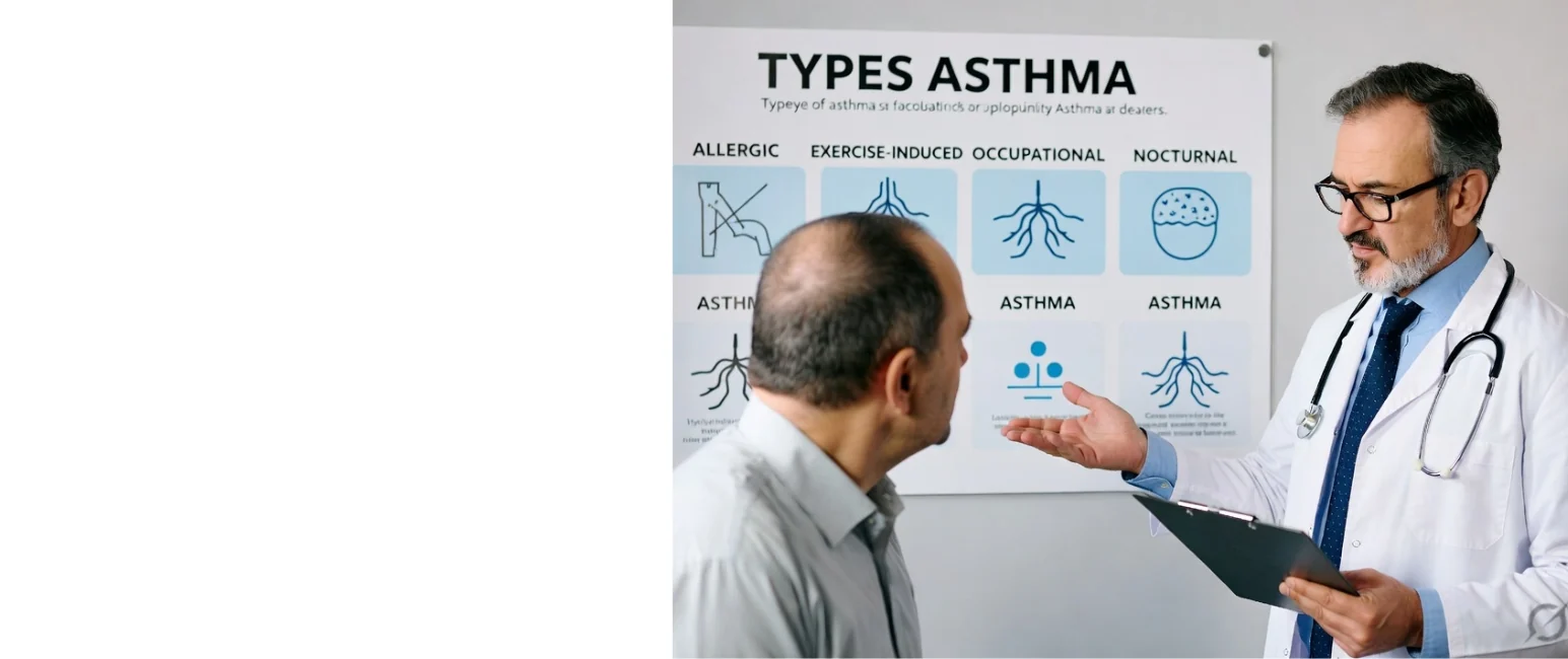 Doctor explaining different types of asthma to patient
