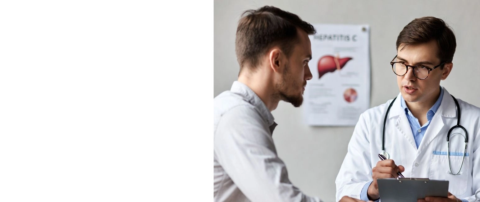 Doctor consulting a patient about Hepatitis C