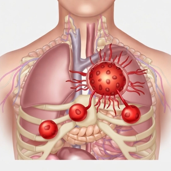 Lung Cancer Tumor and Chest Anatomy Visualization