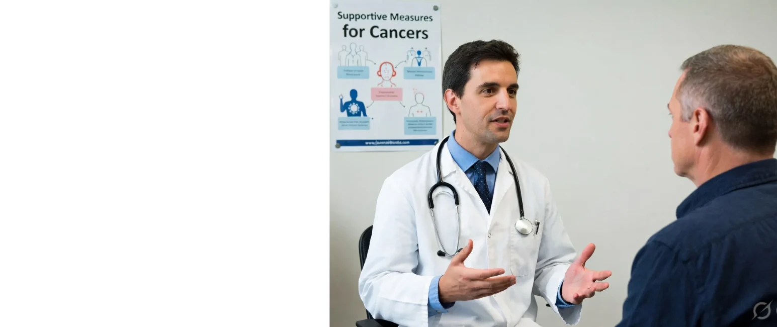 Doctor discussing supportive care options with cancer patient
