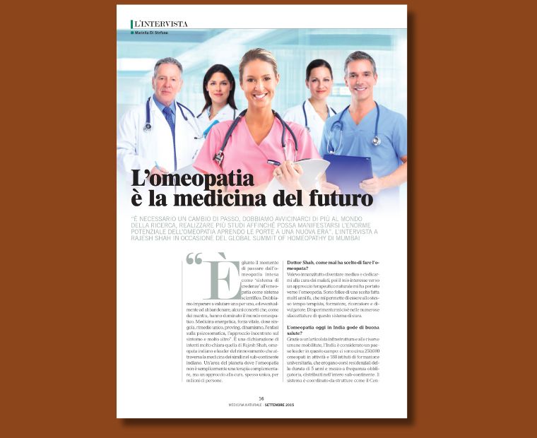 An Interview published on Medicina Naturale An interview publsihed in Medicina Naturale on September 2015,