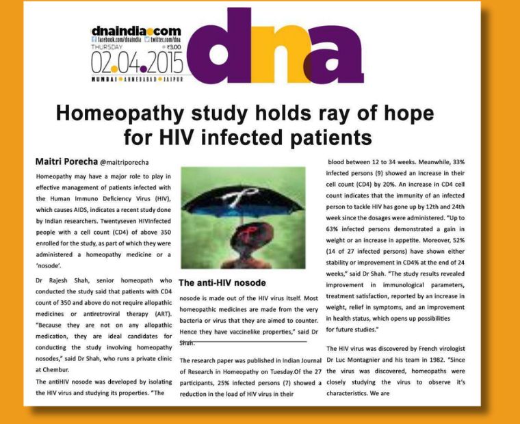 Homeopathy study holds ray of hope for HIV infected patients