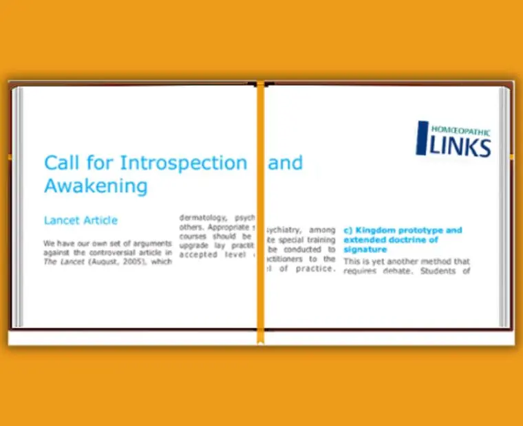 Article discussing scientific reform, education, and responsible practice in homeopathy