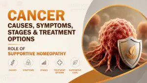 Cancer causes, symptoms, stages, treatment options, and supportive homeopathy