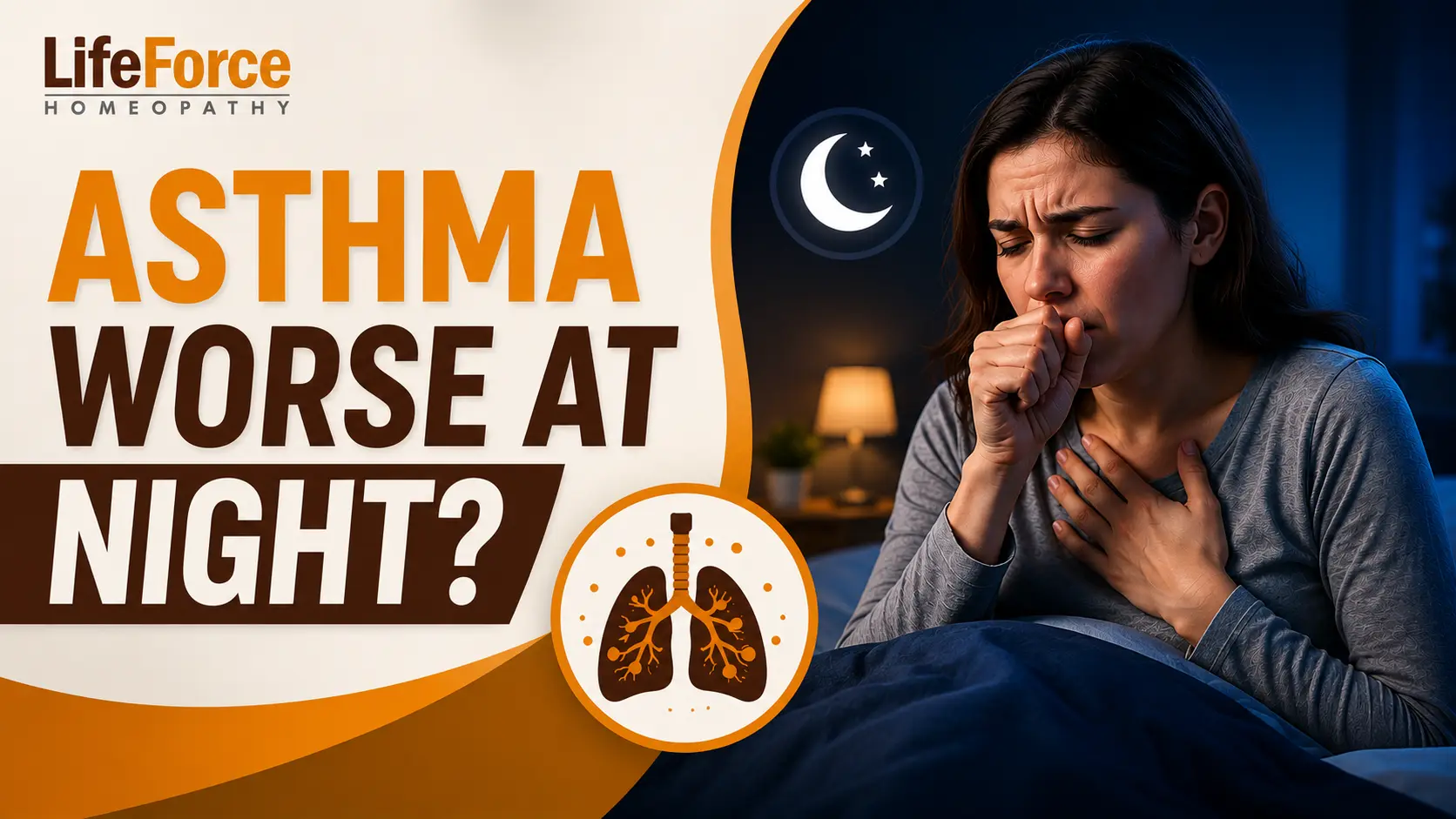 Why does asthma get worse at night? A woman experiencing nighttime asthma symptoms